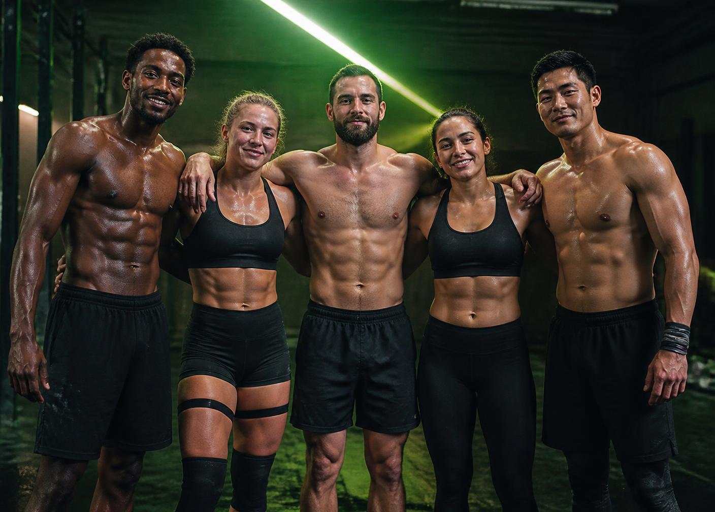 Team von Athleten nach einem Wettkampf